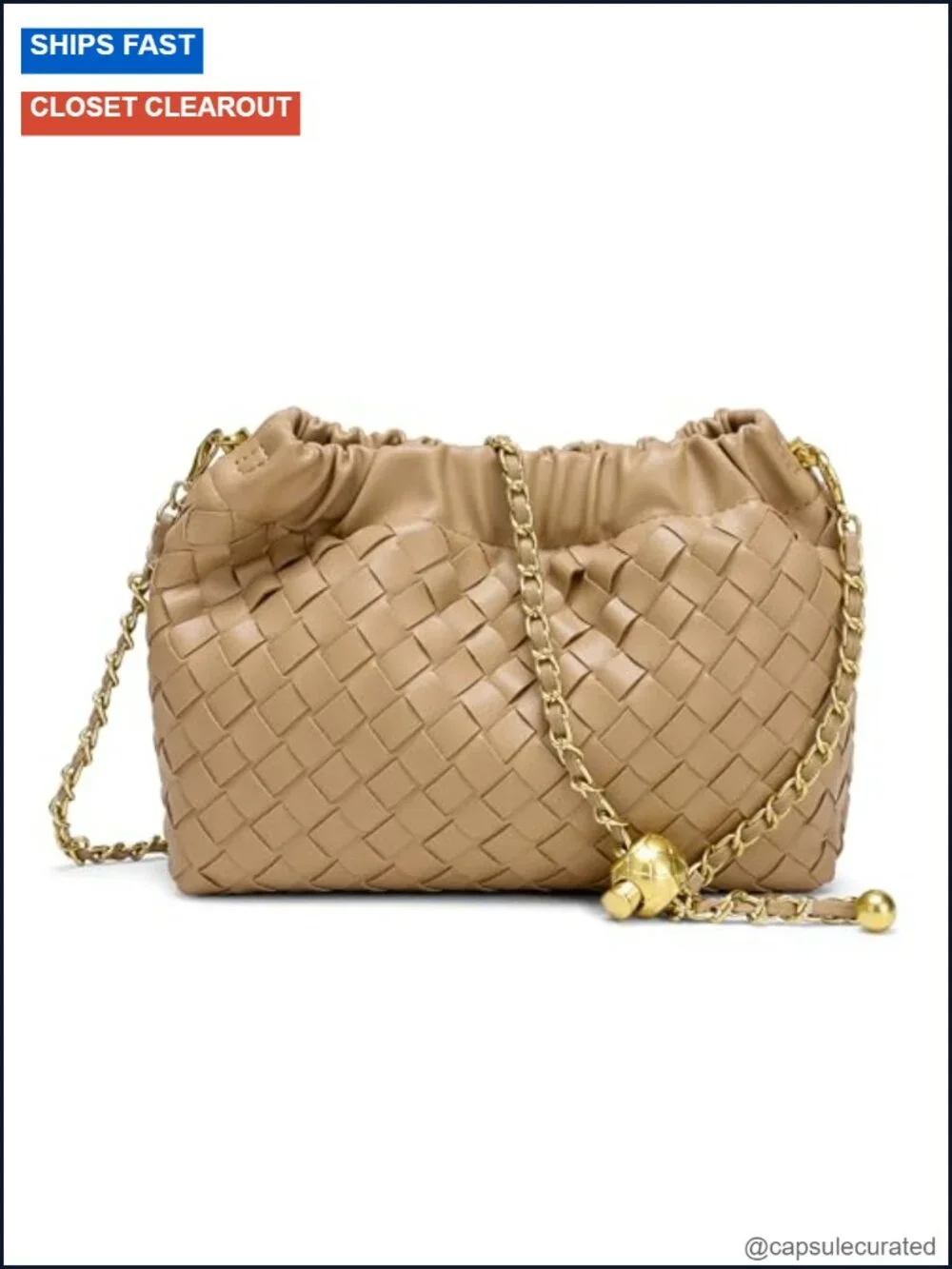 Woven Faux Leather Hobo Bag Crossbody Purse Dumpling Clutch Adjustable Strap